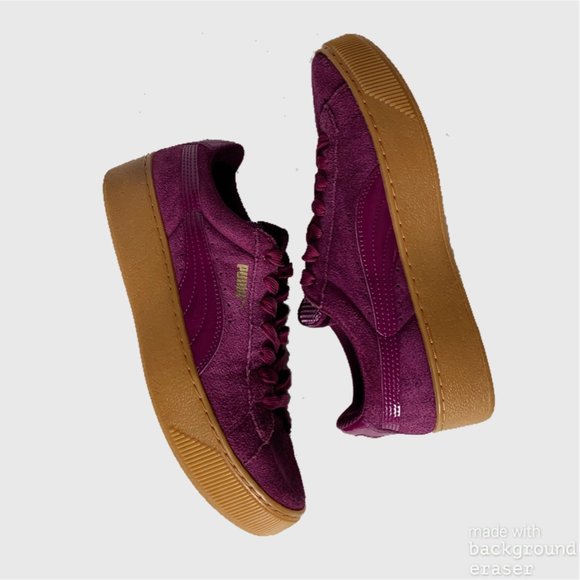 Puma Magenta Suede Sneaker Size 7.5 - Picture 1 of 7
